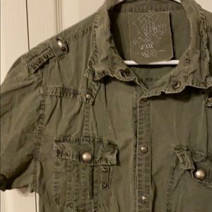 Green X-Ray Short Sleeve Button Up (XXL)